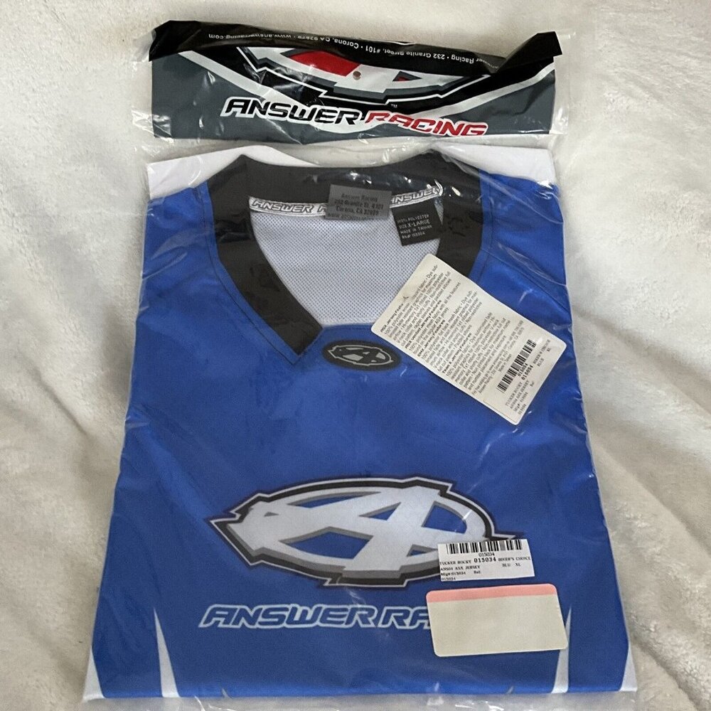 Answer Racing Vintage Jersey Men’s XL  Blue Motocross Rider Dirt Bike Riding